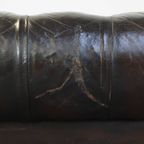 Zeer Luxe, Antieke Rundleren 3 Zits Chesterfield Bank Met Een Uniek Karakter En Een Uitmuntend Pa thumbnail 18