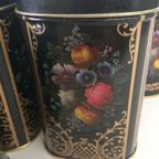 5 X Zeldzame Oude Dozen Blikken Met Stilleven Bloemen thumbnail 4