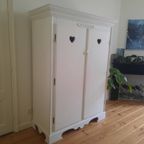 Witte Grote Houten Kast. Opsetims Demi-kast thumbnail 7