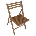 Vintage - Folding Chair With Curved Seat - Light Oak (Wood Grain) - Multiple In Stock! thumbnail 6
