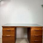 Vintage Xl Houten Bureau / Desk thumbnail 12