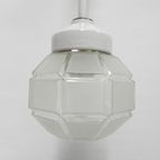 Art Deco Hanglamp Met Achthoekige Matglazen Kap thumbnail 5