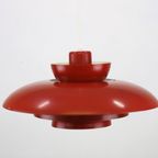 Original Red Danish Pendant Lamp - Fog And Morup By Jo Hammerborg - Model Penta - 1960 thumbnail 8