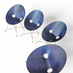 4 X Dark Blue Thonet S664 Dining Chairs /designed In 1954 By Eddie Harlis thumbnail 6