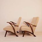 Vintage Boucle Fauteuil, 1960S Teak Houten Loungechair thumbnail 8