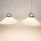 Ikea - T 608 - Messing - Opaalglas - Hanglampen (2) - 3E Kwart 20E Eeuw thumbnail 2