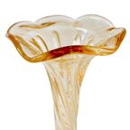 Vintage Murano Gedraaid Vaasje Zalmroze Iriserend Glas thumbnail 5