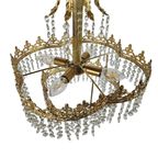 Chandelier - Hollywood Regency - Verguld - Kristal - 3E Kwart 20E Eeuw thumbnail 6