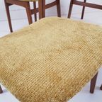 4 Deense Stoelen Teak Fineer Okergeel | Dining Chairs Teak thumbnail 7