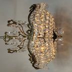 Vintage Kristallen Bronzen Zakkroonluchter Kroonluchter thumbnail 9