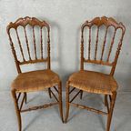 2x Vintage Originele Chiavari Stoelen – Hout thumbnail 2