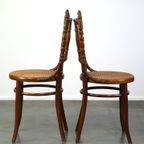 Set Van 4 Mooie En Sfeervolle Vintage Thonet Design Bistro Stoelen thumbnail 6