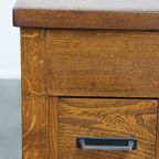 Uniek En Antiek Eikenhouten Art Deco Bureau Uit Begin 20e Eeuw In Amsterdamse School Stijl thumbnail 9