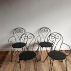 4 Franse Tuinstoelen Terras Brocante Vintage thumbnail 4
