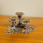Vintage Messing Art Nouveau Kandelaar Kaarsenhouder thumbnail 5