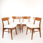 4 Vintage Deense Farstrup Stoelen Nieuw Gestoffeerd Pluche thumbnail 12