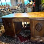 Massief Antiek Art Deco Bureau thumbnail 10