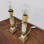 Vintage Tafellamp Nachtlampjes Messing En Marmer Lampen thumbnail 13