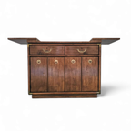 Vintage Drexel Accolade Campaign Server Dry Bar On Casters / Flip Top 1980s thumbnail 16