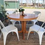 Set Van 4 Eetkamerstoelen Vintage Design Witte Stoelen thumbnail 5