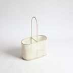 A French Wine Bottle Basket In The Style Of Mategot, 1950S thumbnail 2