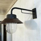 Vintage Industriële Wandlamp / Muurlamp Met Glazen Kap thumbnail 3