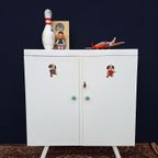 Retro Vintage Teak Fineer Mini Bureau, Bureautje, Desk, Kast thumbnail 17