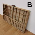 Brocante, Bruine Antieke Houten Letterbak, Wanddecoratie B thumbnail 7
