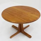 Vintage Deense Ronde Uitschuifbare Eettafel Tafel Massief Teak thumbnail 3