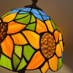 2 Stuks Glas In Lood Tiffany Stijl Tafellampen Zonnebloemen thumbnail 4