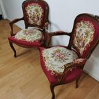 Set Brocante Vintage Franse Louis Xv Stoeltjes, Fauteuils Set Prijs thumbnail 5