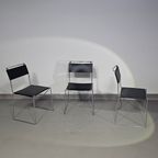 3 X Italian Giandomenico Belotti Stoelen In Zwart Leer Jaren 80. Chairs / Black Leather For Alias thumbnail 23