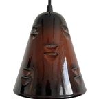 Vintage Hanglamp Metaal Emaille Bruin 1970’s thumbnail 2