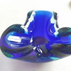 Vintage Murano Glas Asbak Prachtige Blauw Tinten thumbnail 7