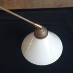 Vintage - Wandlamp - Leeslamp - Zwenkarm - Opaline Glas. thumbnail 3