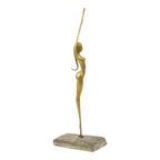 Abstract Beeld Naakte Vrouw Ballerina Art Deco Stijl Messing 51cm thumbnail 16