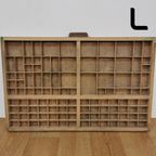 Brocante, Bruine Antieke Houten Letterbak, Wanddecoratie L thumbnail 10