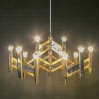 Vintage Chevron Chandelier By Gaetano Sciolari, Italy 1970S thumbnail 6