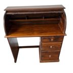 Vintage Houten Bureau Met Rolluik – Retro Stijl thumbnail 4