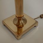 Messing Vintage Tafellamp Met Crèmekleurige Plisse Kap thumbnail 8