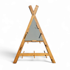 Wooden Wall Coat Rack / Triangular Shape / Triangle Mirror At The Top / 1960s thumbnail 10