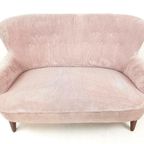 Vintage Artifort Theo Ruth Bank Tweezits Roze Rib Nieuw thumbnail 7
