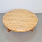 Brutalistische Ronde Salontafel Massief Eiken ´60 Japandi thumbnail 6