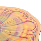 Art Deco Oranje Taartschotel Parelmoer Gebak Schaal Depression Glass thumbnail 11