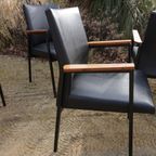 Set Van 6 Industriele Midcentury Armstoelen/ Vergaderstoelen thumbnail 2