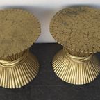Set Of 2 Vintage Side Tables In Wheat Sheaf Shape By Mcguire - 1970s thumbnail 3