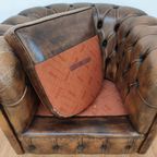 Vintage Leren Chesterfield Stijl Fauteuil, Stoel thumbnail 14