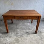 Art Nouveau Tafel In Goede Staat Met Rijke Donker Bruine Patina. thumbnail 2