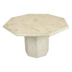 Vintage Achthoekige Eettafel Travertin Natuursteen Italië Jaren 70 thumbnail 12