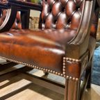 4 X Engelse Chesterfield Fauteuils / Stoelen Als Nieuw Dark Rust Gainsborough thumbnail 6